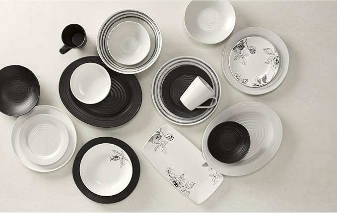 Oneida Black Ridge Piece Dinnerware Set 12 Count Dorm Room Essentials First Apartment
