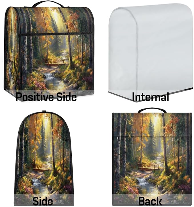 cfpolar Kitchen Aid Mixer Cover Compatible with 6-8 Quarts Forest Maple Stream Stand Mixer Cover Kitchen Aid Mixers Accessories Appliance Organizer Bag Dust Covers with Zipper Pocket
