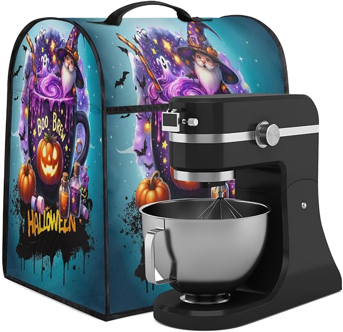 cfpolar Kitchen Aid Mixer Cover Compatible with 6-8 Quarts Halloween Potion Goblin Pumpkin Stand Mixer Cover Kitchen Aid Mixers Accessories Appliance Organizer Bag Dust Covers with Zipper Pocket