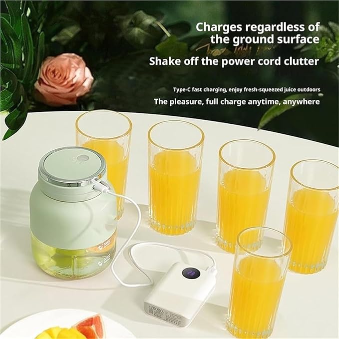 Mini handheld blender direct squeeze juicing no strainer required with double lids and a single cup blending cup is dishwasher safe(Blue)
