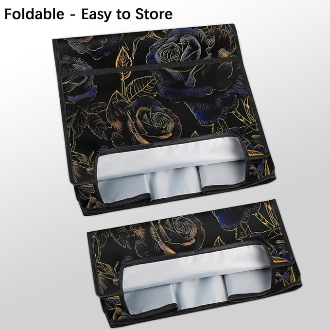 cfpolar Kitchen Aid Mixer Cover Compatible with 6-8 Quarts Flower Gold Blue Rose Stand Mixer Cover Kitchen Aid Mixers Accessories Appliance Organizer Bag Dust Covers with Zipper Pocket