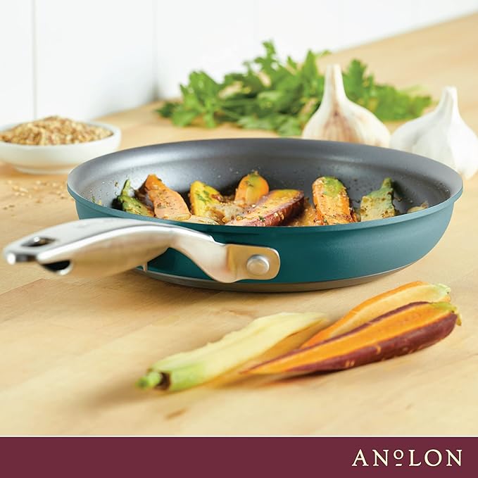 Anolon Achieve Hard Anodized Nonstick Frying Pan/Skillet 8.25 Inch Teal