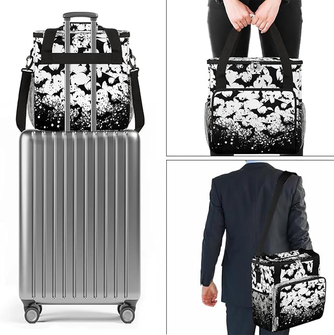 Black White Bats Coffee Maker Carrying Bag for Keurig K-Mini or K-Mini Plus Storage Portable Coffee Maker Travel Bag