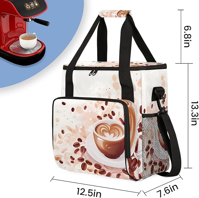Coffee Maker Travel Bag Compatible with Keurig K-Mini K-Mini Plus or Other Accessories Portable Coffee Maker Case with Shoulder Strap for Travel(Bag Only)