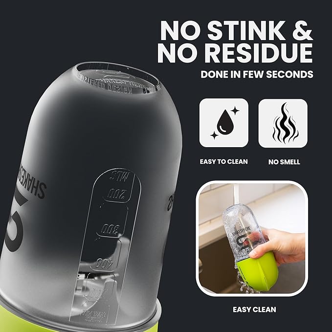 SHAKESPHERE Portable Blender for Shakes and Smoothies – 19oz Electric Personal Blender with Clear Tritan Cup USB-C Rechargeable Compact and Powerful for Travel Gym and Workout – Fluorescent Yellow