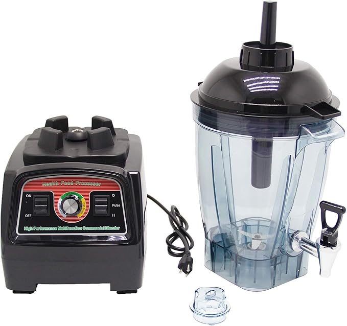Huanyu 200 oz Commercial Blender Large Capacity Professional Multi-functional Mixer Crush Machine Speed Adjustable Max.57000 RPM for Soy Milk Vegetable Fruit Smoothie with Faucet