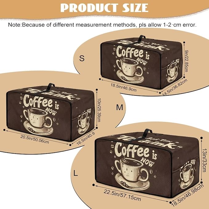 Doojoayie Dust Cover for Toaster Oven 6 Slice Small Appliance Covers Stain Resistant &amp Dustproof Kitchen Appliance Protector Coffee Print