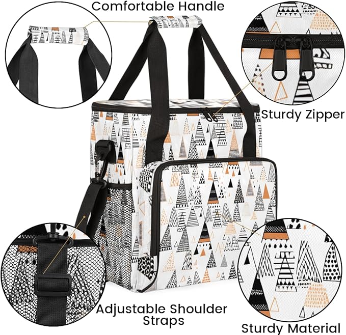 Aztec Tree Coffee Maker Carrying Bag Botanic Tree Travel Storage Bag Compatible with K-Mini or K-Mini Plus Single Serve Coffee Brewer Carrying Case with Multiple Pockets &amp Shoulder Strap