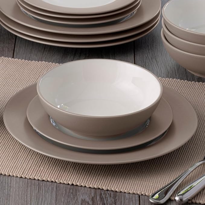 Noritake Colorwave Sand 16-Piece Rim Dinnerware Set Service For 4