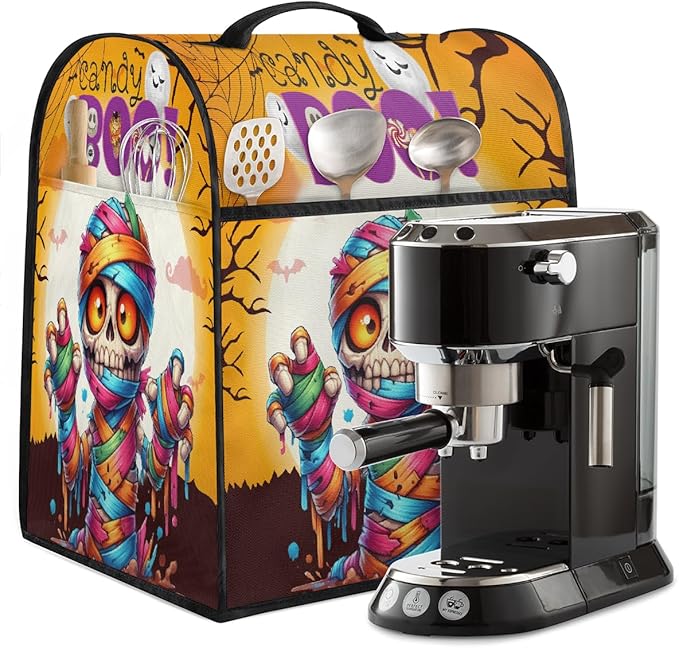 cfpolar Kitchen Aid Mixer Cover Compatible with 6-8 Quarts Halloween Skeleton Mummy Stand Mixer Cover Kitchen Aid Mixers Accessories Appliance Organizer Bag Dust Covers with Zipper Pocket