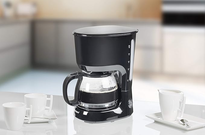 Bestron Coffee Maker with Hot Plate Ground Filter Coffee 10 Cups 750 Watts Black