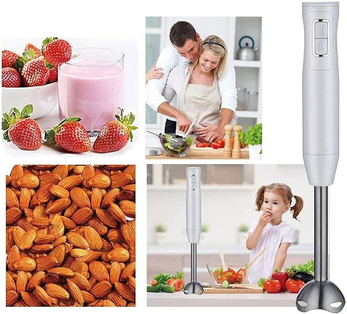 Immersion Hand Blender Powerful 250 Watt Smart Stick with Titanium Steel Blades Food Processor Blender Combo for Multi-Purpose Smoothie/Whisk/Chopper/Soup/Juicer/Crush Ice