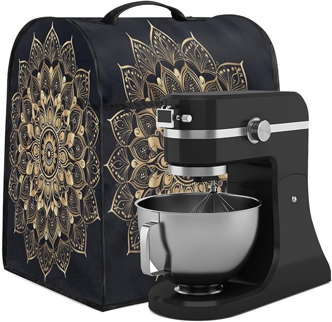 cfpolar Kitchen Aid Mixer Cover Compatible with 6-8 Quarts Bohemian Mandala Stand Mixer Cover Kitchen Aid Mixers Accessories Appliance Organizer Bag Dust Covers with Zipper Pocket