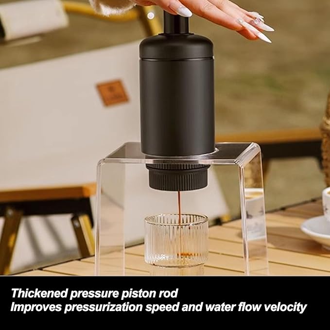Fit Travel Coffee Maker Manually Operated Compatible for Gusto Capsules Ground Coffee Hand Coffee Make for Camping Travel Office WSJKASJWe5o18kqd9s
