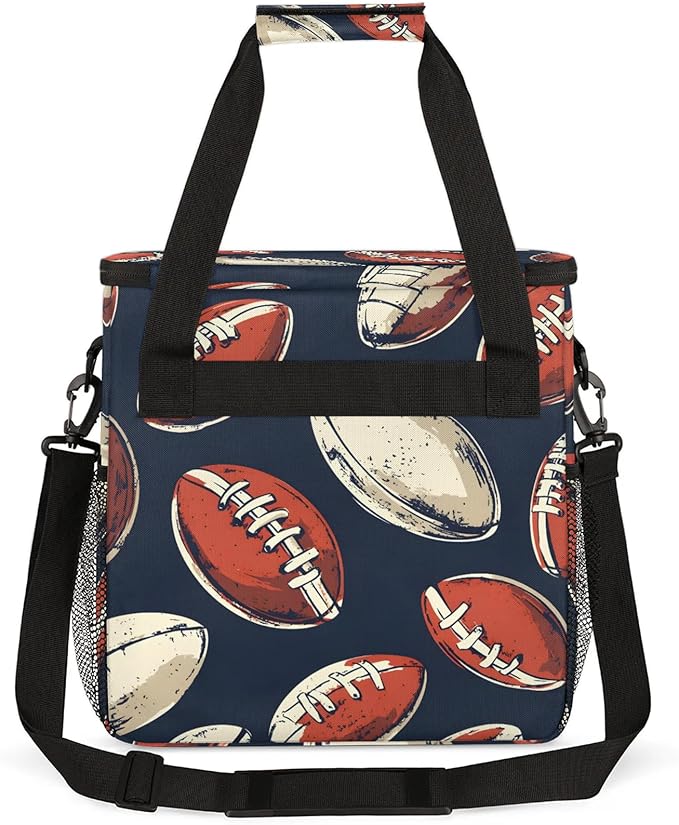 Football Coffee Maker Travel Bag Sports Insulated Grocery Bag Travel Picnic Leakproof Cooler Bags With Shoulder Strap