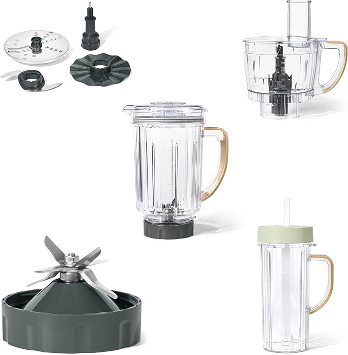 3-in-1 Kitchen Appliance System with Blender Food Processor and Personal Cup (Sage Green)