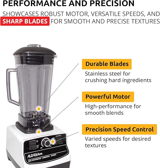 ALDKitchen Commercial Blender | Electric Mixer | Portable Juice Maker | 110V