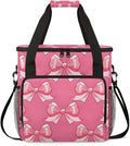 Rose Bows Coffee Maker Carrying Bag Portable Travel Storage Tote Bag Compatible with K-Mini or K-Mini Plus Single Serve Coffee Brewer Carrying Case with Multiple Pockets &amp Shoulder Strap
