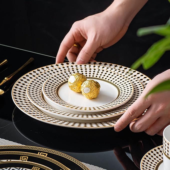 bone china dinnerware set tableware set dinner plate set round plates cups and plates sets for kitchen 24-piece dish set for 6 kitchen dishes set for housewarmingpartydinner