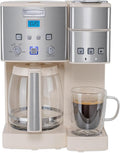 Cuisinart Single Serve + 12 Cup Coffee Maker Offers 3-Sizes: 6-Ounces 8-Ounces and 10-Ounces Cream SS-15P1CRM