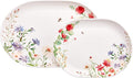 Bico Summer Provence 16 plus 12 inch Oval Platters Set Set of 2 Microwave and Dishwasher Safe for Serving Fish Chicken Turkey