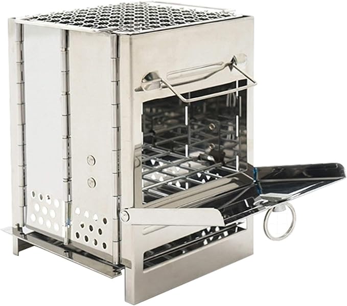 Stainless Steel Integrated Outdoor Folding Grill Charcoal Stove Cookware Set Cookware Picnic Boiler Cookware