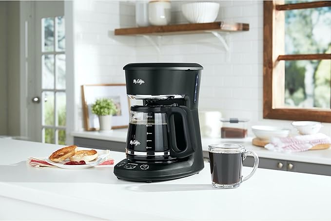 MR. COFFEE 12-Cup Programmable Coffeemaker Brew Now or Later Black