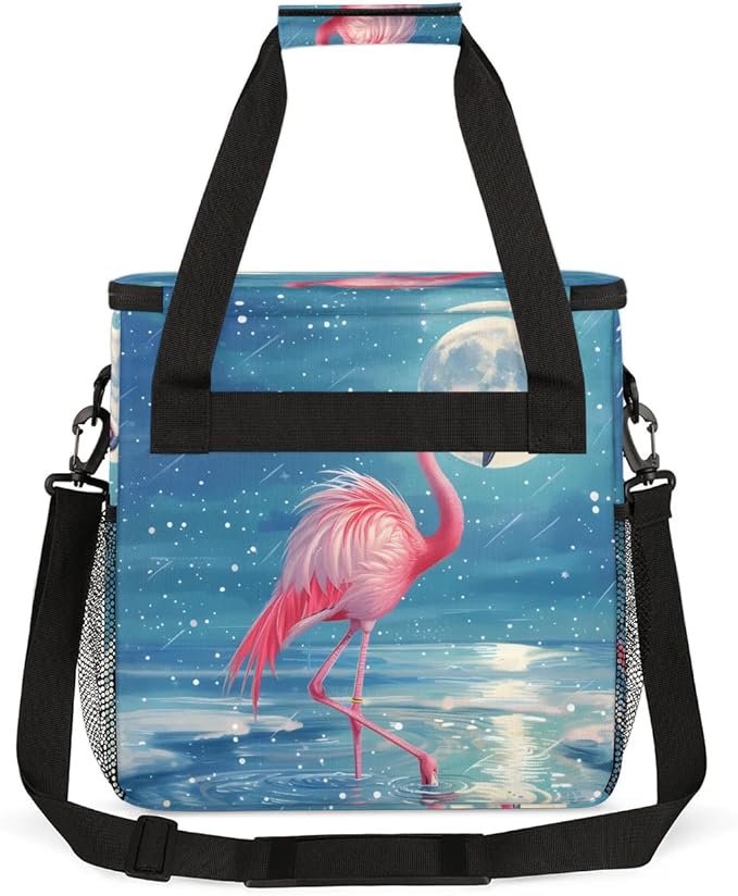 Coffee Maker Carrying Bag Moon Flamingo Single Cup Coffee Maker Travel Bag Compatible with Keurig K-Mini or K-Mini Plus Portable Storage Bag with Shoulder StrapAZ-204