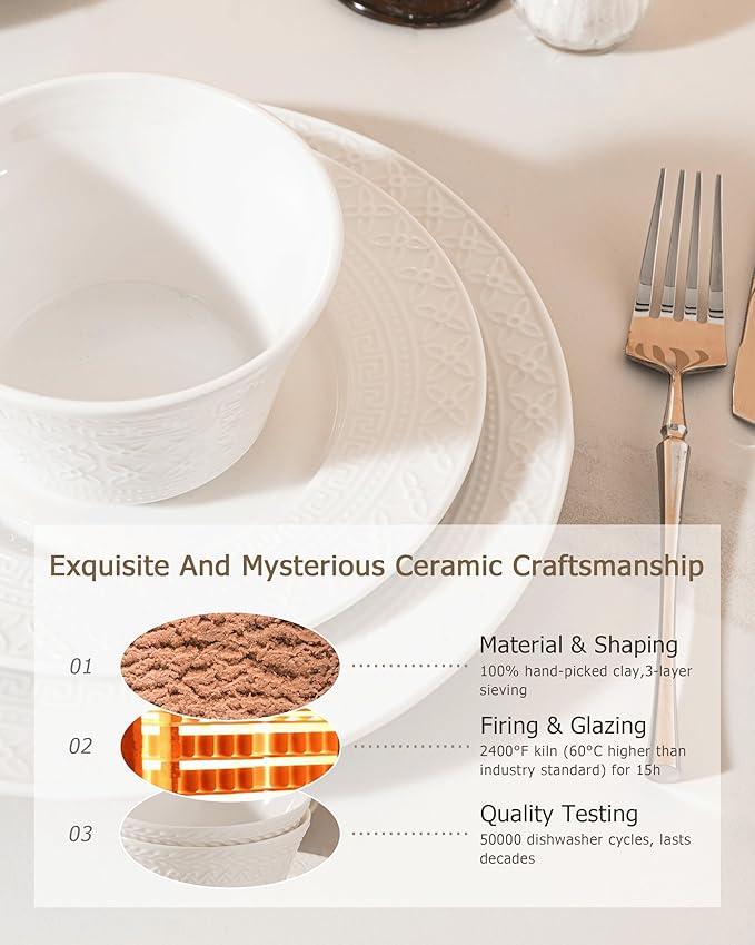 Dinnerware sets plates and bowls sets modern platesCeramic Dinnerware Sets12 Pieces Porcelain Lightweight PlatesScratch Resistant Dish Set (style - 6 4 - Set (12pcs))