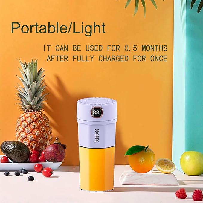 Portable Coffee Grinder and Blender Smoothies with 12Oz BPA Free Personal Travel Cup Durable Stainless Steel Mix Blender with Metal Coffee Filter USB Rechargeable(Purple)