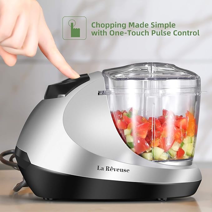 La Reveuse 250W Smoothie Blender (Pearl Blue) + La Reveuse Small Food Chopper (Silver)