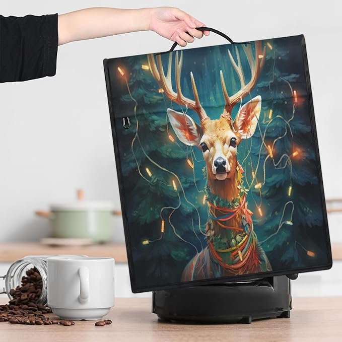 cfpolar Kitchen Aid Mixer Cover Compatible with 6-8 Quarts Animal Deer Christmas Stand Mixer Cover Kitchen Aid Mixers Accessories Appliance Organizer Bag Dust Covers with Zipper Pocket