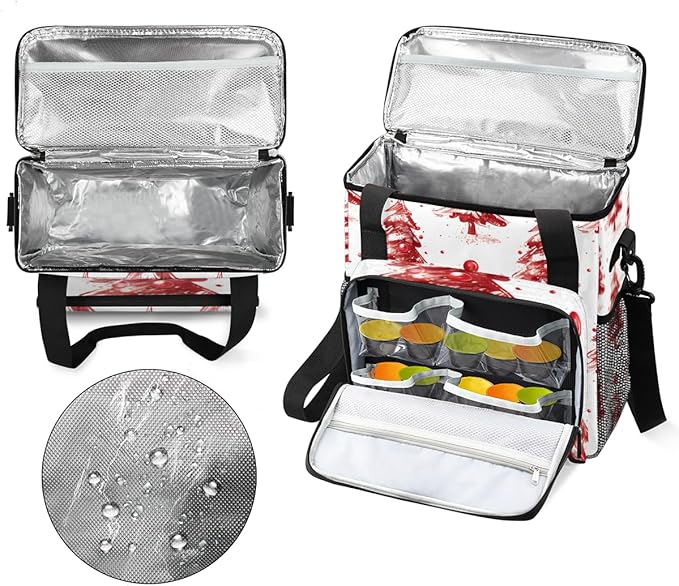 Fantastic Tree Xmas Coffee Maker Carrying Bag Portable Travel Storage Tote Bag Compatible with K-Mini or K-Mini Plus Single Serve Coffee Brewer Carrying Case with Multiple Pockets &amp Shoulder Str