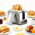 Toaster 2 Slice Consciot Smart Touch Screen Toasters with 6 Browning Levels Timer Reheat/Defrost/Cancel Extra-Wide Slots Removable Crumb Tray Auto Pop-up &amp Anti Jam Peak 925W Stainless Ste