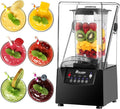 2200W Commercial Smoothie Maker Blender with Soundproof Cover Low Noise 10L/70Gallon Fruit Juicer Ice Smoothie Mixer for Shakes and Smoothies110V