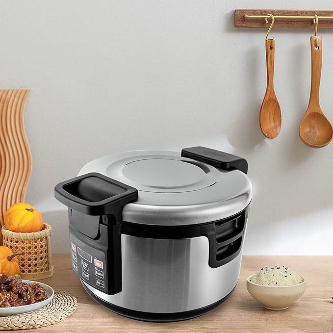 Commercial Rice CookerLarge 19L/20QT Capacity360° Uniform Heating &amp 12-Hour Thermal Preservation Fast Cooking Electric Rice Cooker for Restaurant