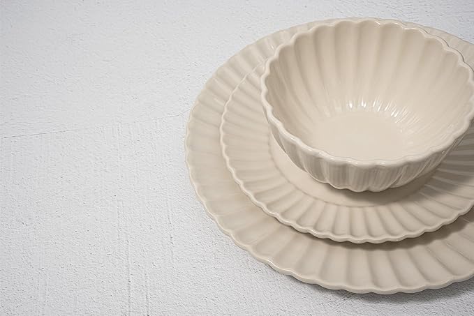 16 Piece Dinnerware Set Aruba (Sun Washed Lemon) Plates Bowls and Mugs Set for 4