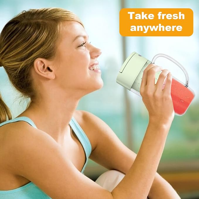 Portable Blender 10 oz Mini Personal Blender for Smoothies Fruits and Veggies with Rechargeable USB Easy to Clean suitable for Traveling or Camping(Green)