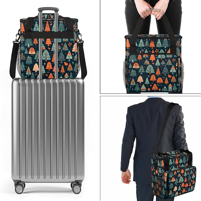 Christmas Tree Coffee Maker Carrying Bag Lovely Tree Travel Storage Bag Compatible with K-Mini or K-Mini Plus Single Serve Coffee Brewer Carrying Case with Multiple Pockets &amp Shoulder Strap