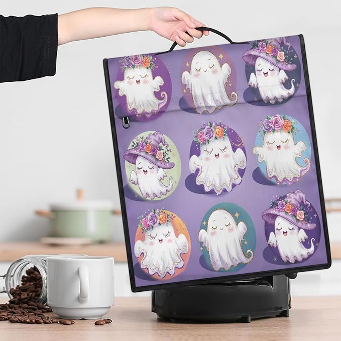 cfpolar Kitchen Aid Mixer Cover Compatible with 6-8 Quarts Halloween Cute Ghosts Flower Stand Mixer Cover Kitchen Aid Mixers Accessories Appliance Organizer Bag Dust Covers with Zipper Pocket