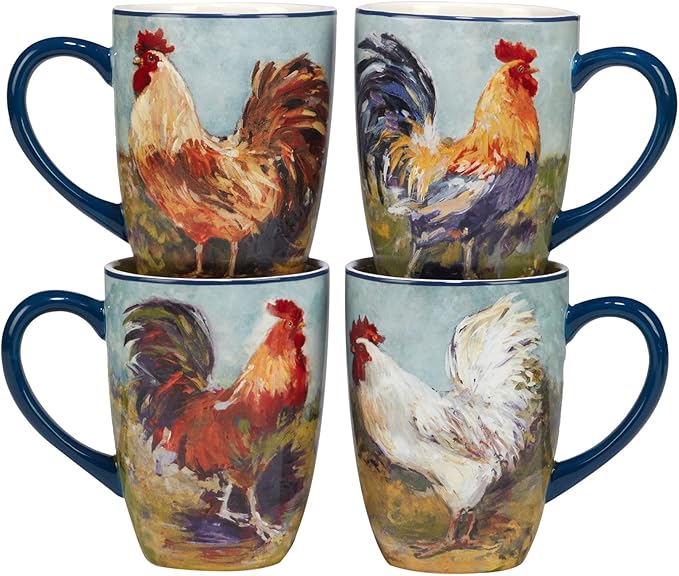 Certified International Rooster Meadow 16 Piece Dinnerware Set Service for 4