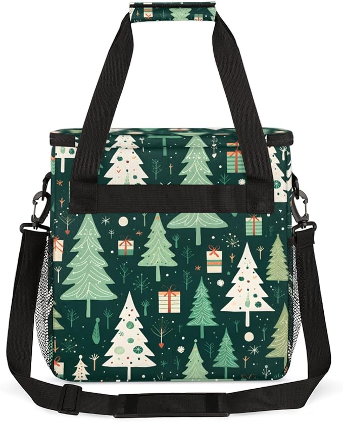 Xmas Tree Coffee Maker Carrying Bag Christmas Tree Travel Storage Bag Compatible with K-Mini or K-Mini Plus Single Serve Coffee Brewer Carrying Case with Multiple Pockets &amp Shoulder Strap