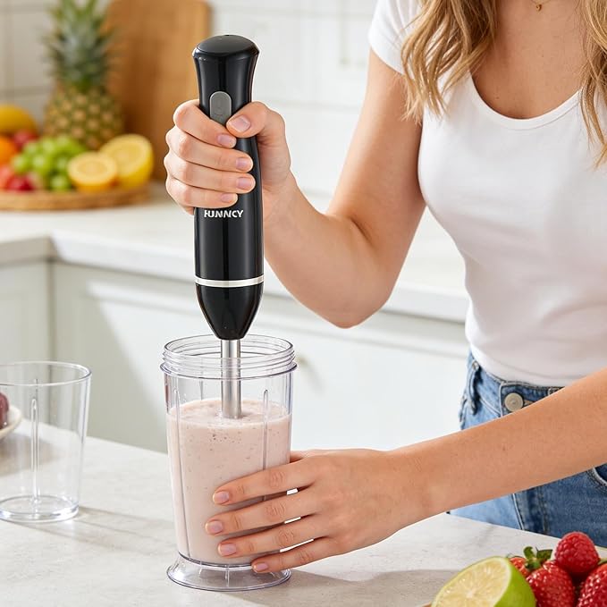 Hand Blender Easy to Use 220-240v 50/60hz Immersion Blender Electric Handheld Mixer Portable Stick Mixer with Stainless Steel Blades for Soup Smoothíe Puree Babý Food
