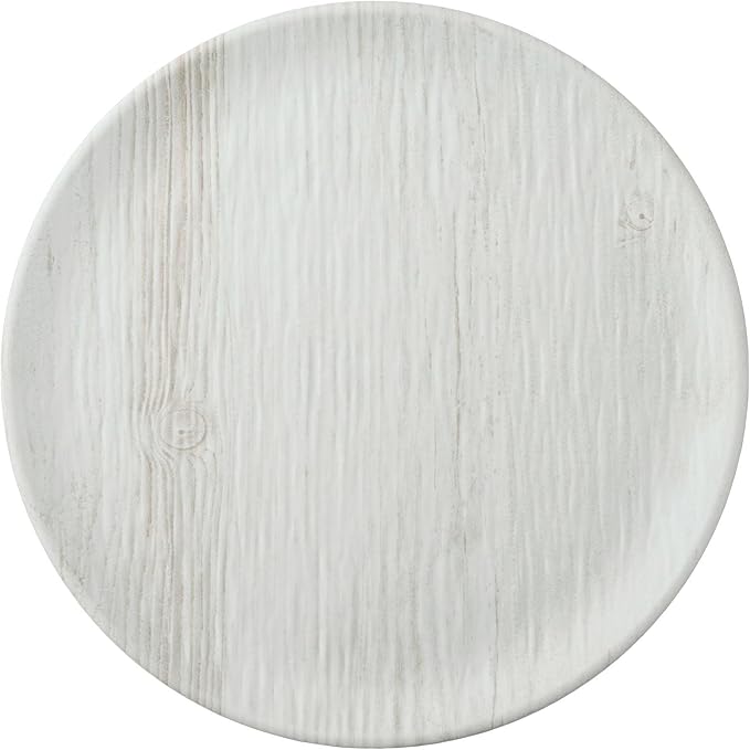 UPware 12 Piece Wood Grain Melamine Dinnerware Sets Outdoor Dishes Set Plates and Bowls Sets Service for 4 Gray