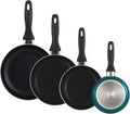 Well Home Set of 4 Pans Diameter 16 Diameter 20 Diameter 24 Diameter 28 cm Made of Pressed Aluminium in Black