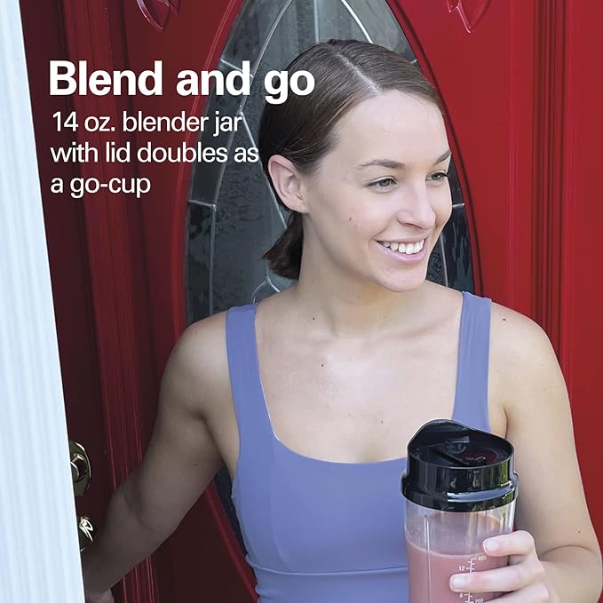 Hamilton Beach Personal Blender with 14oz Travel Cup and Lid Black (51101AV) &amp Hamilton Beach Personal Blender for Shakes and Smoothies with 14oz Travel Cup and Lid Red (51101RV)