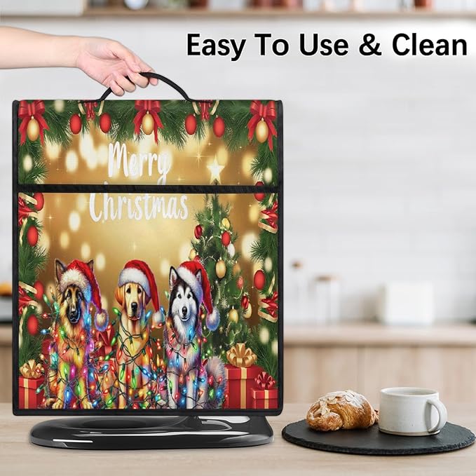 cfpolar Kitchen Aid Mixer Cover Compatible with 6-8 Quarts Christmas Ball Dog Stand Mixer Cover Kitchen Aid Mixers Accessories Appliance Organizer Bag Dust Covers with Zipper Pocket
