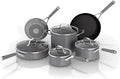 Ninja NeverStick Professional Hard-Anodized 10 Piece Pots &amp Pans Set Nonstick Cookware Set Durable Oven Safe to 500°F Slate Grey C39500