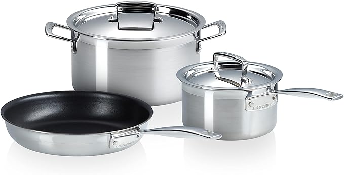 Le Creuset 3-Piece cookware Set Made of 3-ply Stainless Steel 5381000010001
