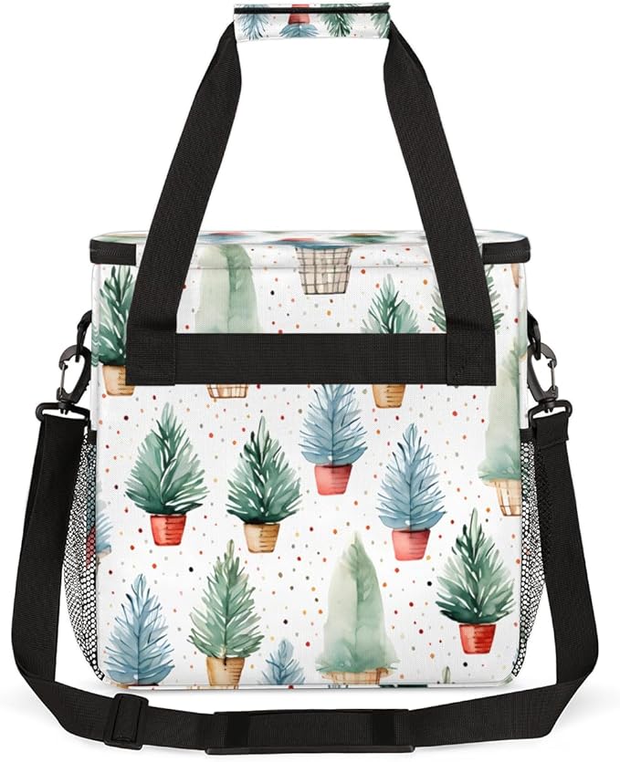 Xmas Tree Coffee Maker Carrying Bag Cartoon Tree Travel Storage Bag Compatible with K-Mini or K-Mini Plus Single Serve Coffee Brewer Carrying Case with Multiple Pockets &amp Shoulder Strap